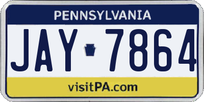 PA license plate JAY7864