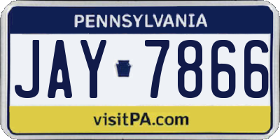 PA license plate JAY7866