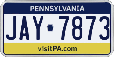 PA license plate JAY7873
