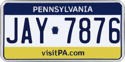 PA license plate JAY7876