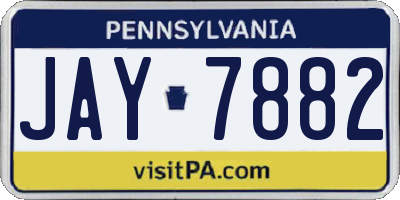 PA license plate JAY7882