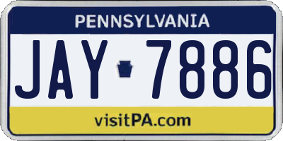 PA license plate JAY7886