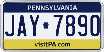 PA license plate JAY7890