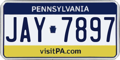 PA license plate JAY7897