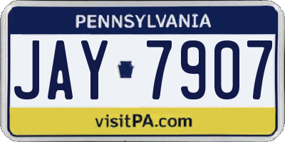 PA license plate JAY7907