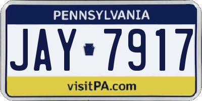 PA license plate JAY7917