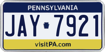 PA license plate JAY7921