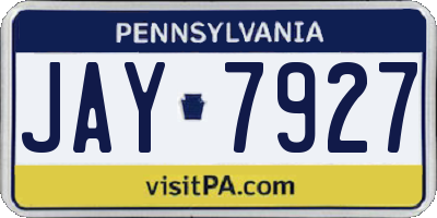 PA license plate JAY7927