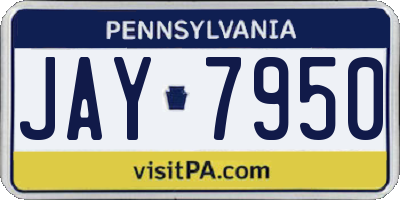 PA license plate JAY7950