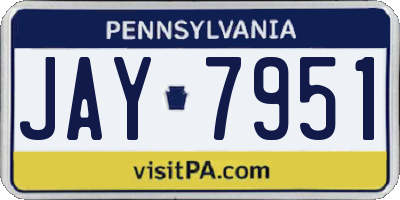 PA license plate JAY7951