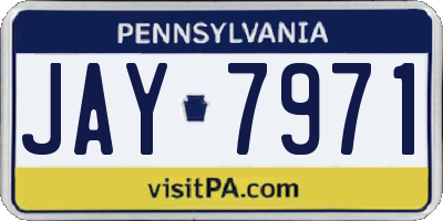 PA license plate JAY7971