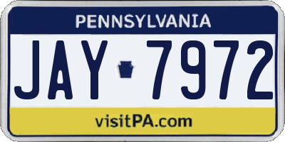 PA license plate JAY7972