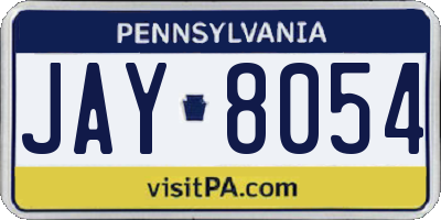 PA license plate JAY8054