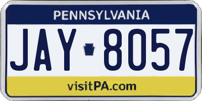 PA license plate JAY8057