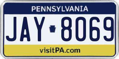 PA license plate JAY8069