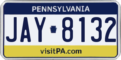 PA license plate JAY8132