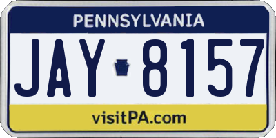 PA license plate JAY8157