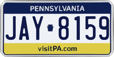 PA license plate JAY8159