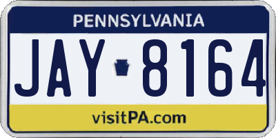 PA license plate JAY8164