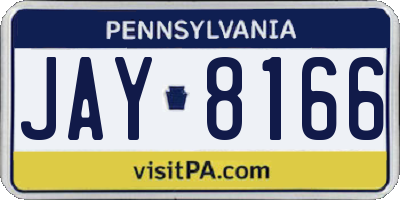 PA license plate JAY8166