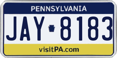 PA license plate JAY8183
