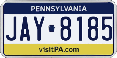 PA license plate JAY8185