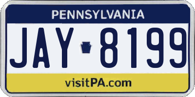 PA license plate JAY8199