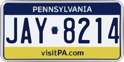 PA license plate JAY8214