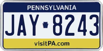 PA license plate JAY8243