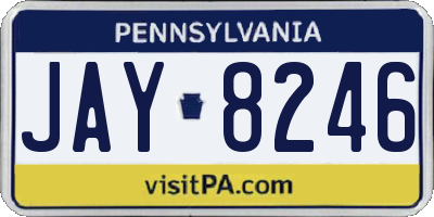 PA license plate JAY8246
