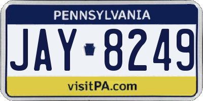 PA license plate JAY8249
