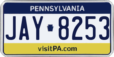 PA license plate JAY8253
