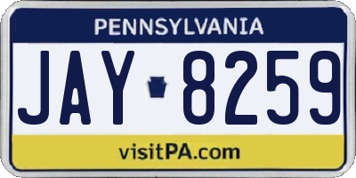 PA license plate JAY8259