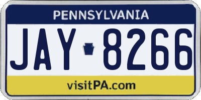 PA license plate JAY8266