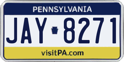 PA license plate JAY8271