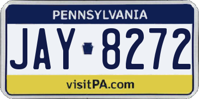 PA license plate JAY8272