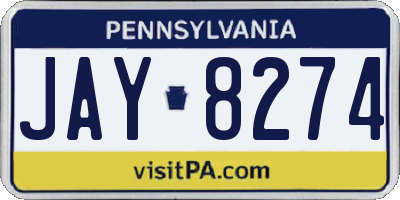 PA license plate JAY8274