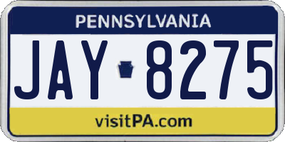 PA license plate JAY8275