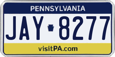 PA license plate JAY8277