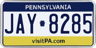 PA license plate JAY8285