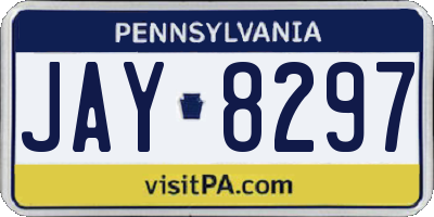 PA license plate JAY8297