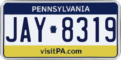PA license plate JAY8319