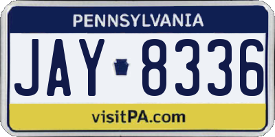 PA license plate JAY8336