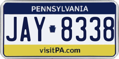 PA license plate JAY8338