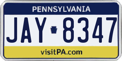 PA license plate JAY8347
