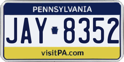 PA license plate JAY8352