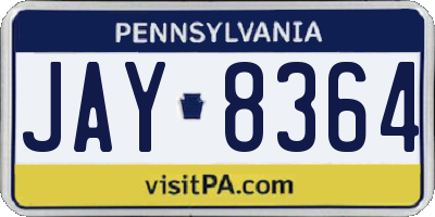 PA license plate JAY8364