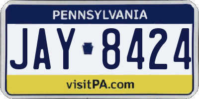 PA license plate JAY8424