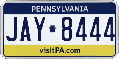 PA license plate JAY8444
