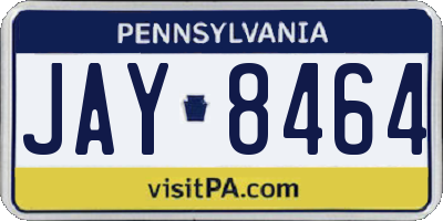 PA license plate JAY8464
